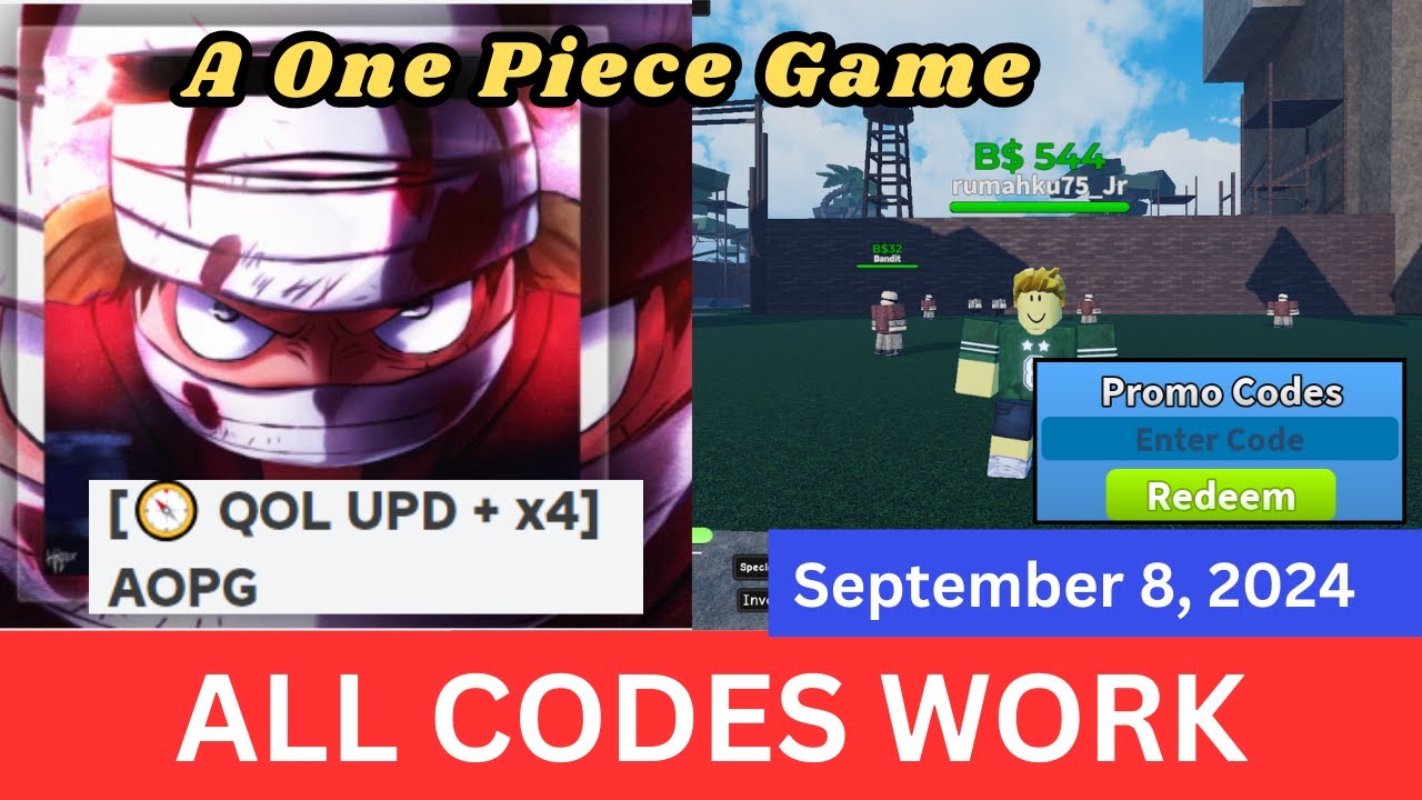 All Codes Work A One Piece Game ROBLOX September 8 2024 YouTube 