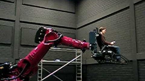 Betty Mohler riding MPI Motion Simulator