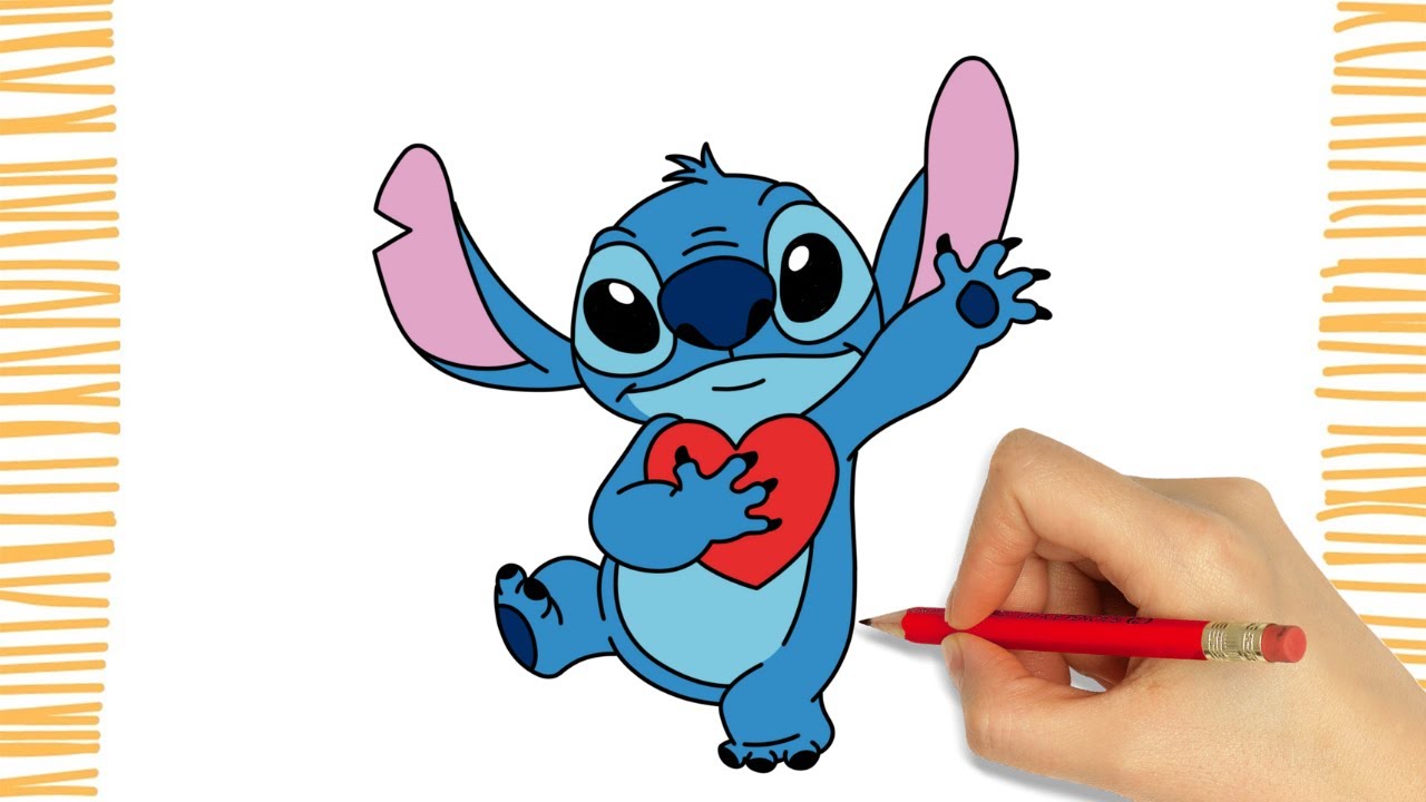 Como Desenhar o STITCH COM CORAÇÃO I Fácil ( Passo a Passo ) - YouTube