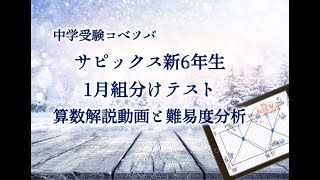 バックナンバー】サピックス新6年生 1月組分け・入室テスト動画解説 