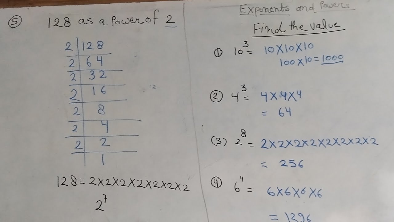 Exponents and powers //Power/class 7