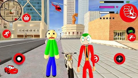 Baldi Stickman Rope Hero Gangstar Crime City #2 - Android Gameplay