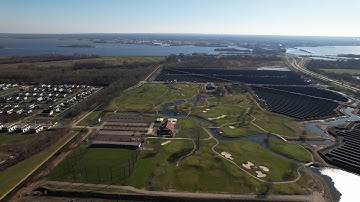 Website header drone video voor Harderwold Golf & Events