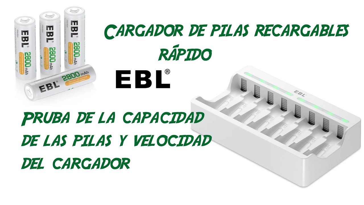 Cargador de pilas recargables rápido #EBL con pilas AA 2800mAh en #-  ¿será verdad? 