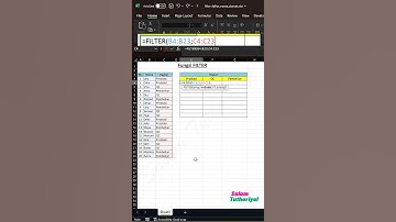FUNGSI FILTER EXCEL  #exceltips  #belajarexcel#excel # #excelindonesia #exceltricks