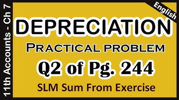 Depreciation: SLM Practical Problem 2 on Pg. 244 | Ch 7 Ex-Q9-2 | 11th Accounts