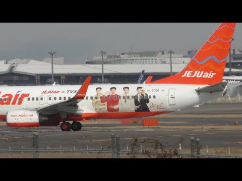 ✈[4K] 東方神起 ユノ･ユンホ Jeju Air B737 HL8051 takeoff @Narita Airport rwy34L(成田空港)