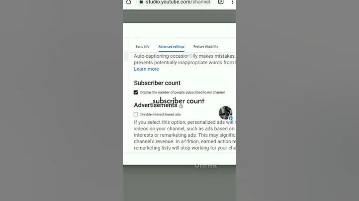 how to hide subscriber on YouTube channel?