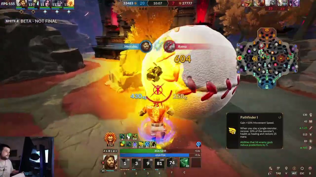 Hercules support 1v2 enemy jungle and carry Smite 2