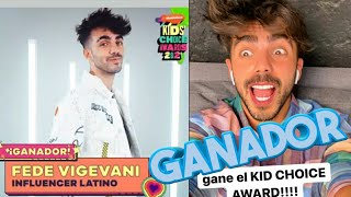 FEDE VIGEVANI ES EL GANADOR DE LOS KIDS CHOICE AWARDS DE ESTADOS UNIDOS!!!!