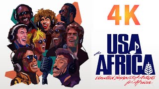 We Are the World (4K) - Singers Names \& Lyrics - USA for Africa