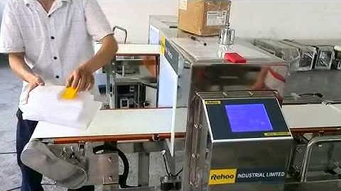 Rehoo combination of metal detector and check weigher with two pusher rejectors