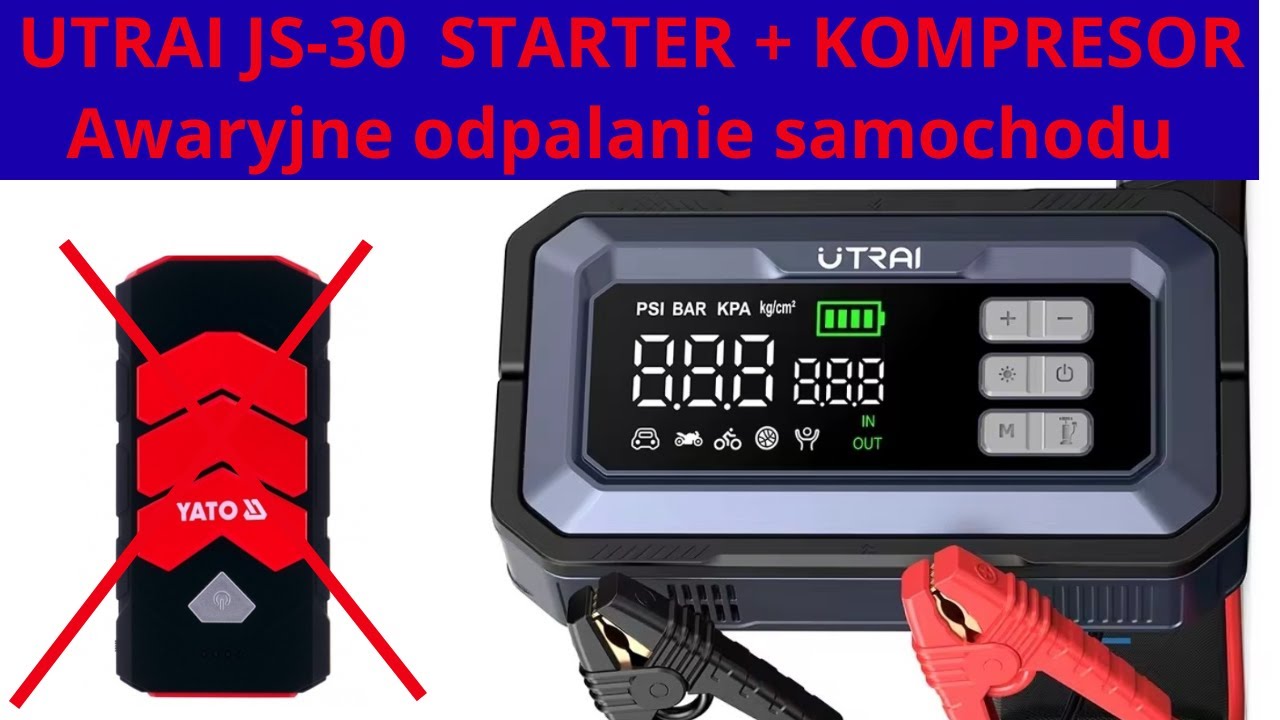 Powerbank z rozruchem Jump starter + kompresor UTRAI JS30