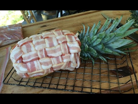 Swineapple - Pork Stuffed, Bacon Wrapped Smoked Pineapple