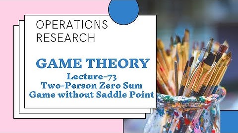 Operations Research ll Lecture-73 ll GAME THEORY ll Two-Person Zero Sum Game without Saddle Point.