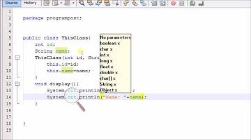 WAP to show used of this keyword in java