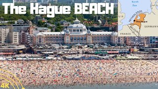 The Hague Beach, Netherlands   Scheveningen Beach Tour 2023  Ultra HD 4K 60FPS