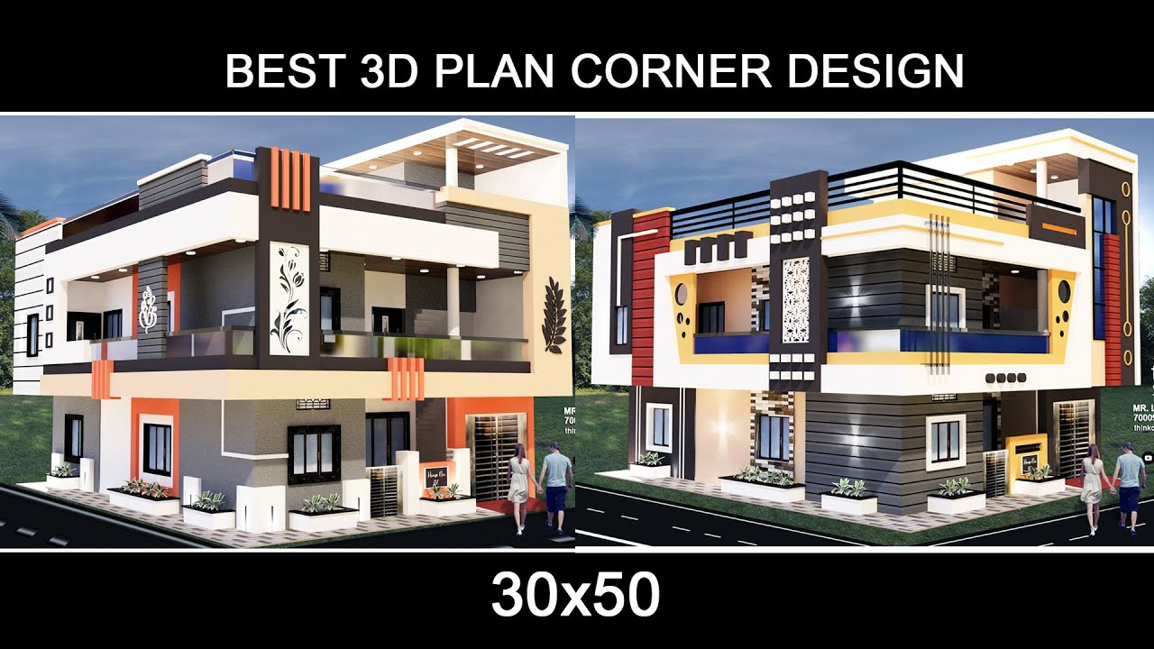30x50 MODERN HOUSE 3D DESIGN II ELEVATION DESIGN II FRONT ELEVATION II ...