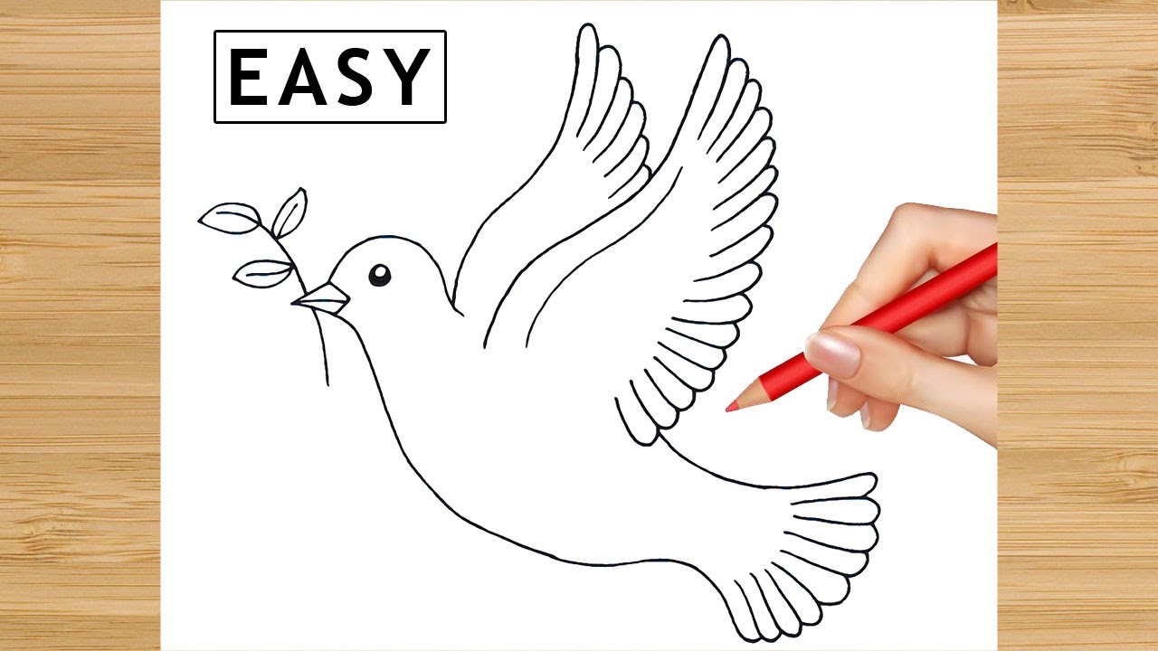 Republic day drawing - Bird drawing easy - flying bird drawing easy - how to draw bird flying easy