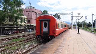 [HD] The Taiwan TRA Train no. 303 (down) and  2 (E238) (up) depart the Yuli Station