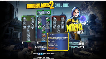 Borderlands 2 In-Depth Skill/Perk Tree Analysis for Maya the "Siren" Class. All Perks