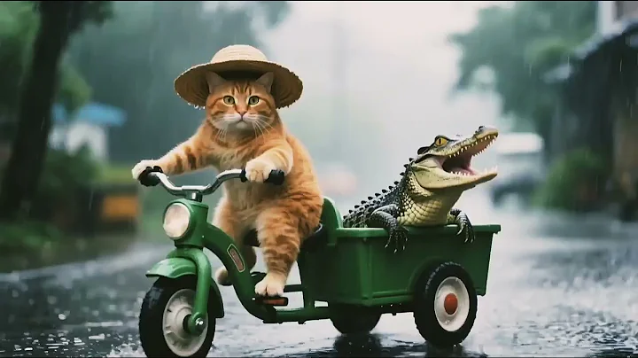 Mom cat picks fresh strawberries & eggs, bakes ginger kitten's birthday cake+rescues adorable animal