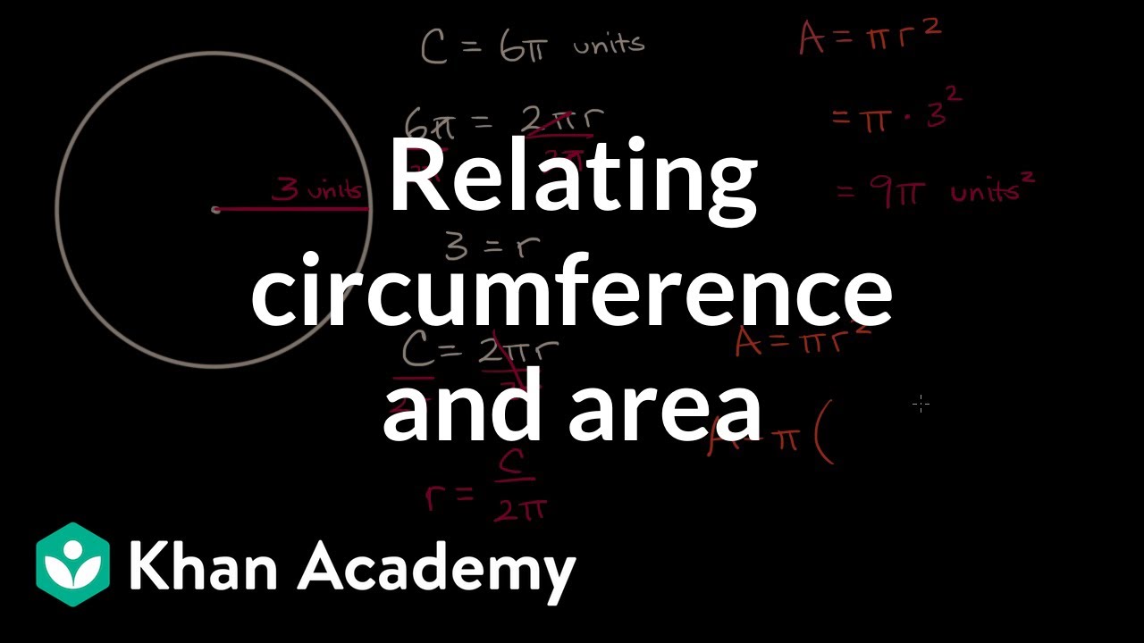 Relating circumference and area (video)  Khan Academy