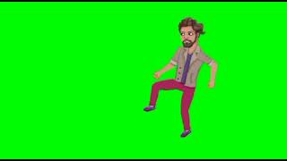 green screen animation boy  kick animation green screen cartoon free copyright Green screen video