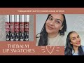 THEBALM LIP SWATCHES! Meet Matte Hughes Liquid Lipstick | Longlastig & Affordable | One of my faves!