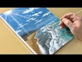 Spring Seascape Painting / Acrylic Painting for Beginners / STEP by STEP