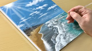 Spring Seascape Painting / Acrylic Painting for Beginners / STEP by STEP