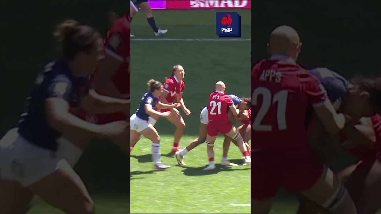 L'accélération de Séraphine Okemba pour inscrire le deuxième essai français face au Canada à Madrid