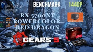 Gears 5 RX 5700 XT Powercolor Red Dragon Benchmark Ryzen 2600 1440p