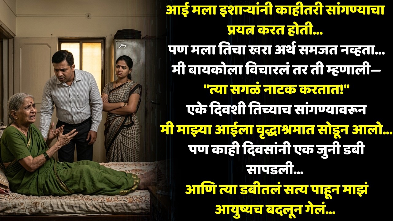 बायकोच्या सांगण्यावरून आईला वृद्धाश्रमात सोडलं… पण नंतर कळलेलं सत्य धक्कादायक होतं!