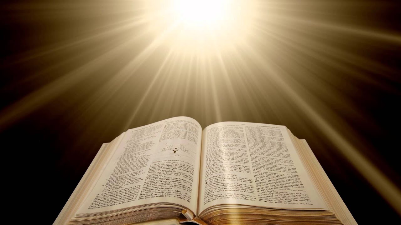 Open Bible Light Rays Open Bible With Light Rays Coming From It On A