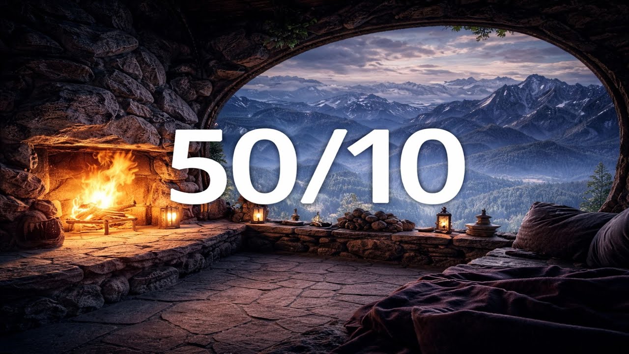 Deep Rain Pomodoro 50/10 (4 Hours) 🌧️ Cozy Mountain Cabin | No Music