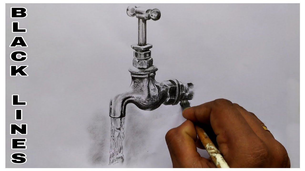 BLACK LINES | DRAWING | EP#14 water tap pencil drawing | time lapse
