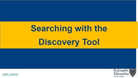 SJNY Libraries  Searching with the Discovery Tool