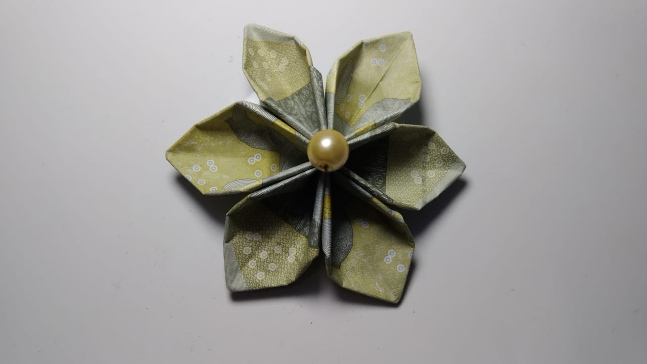 Membuat origami bunga1 dari uang untuk mahar - YouTube