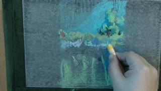 風景（パステル画） Pastel Painting パステル画 風景画 - YouTube