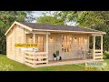 Chalet en bois  surface habitable 35 m  terrasse 13 m   modle vsp49  kit dassemblage premium