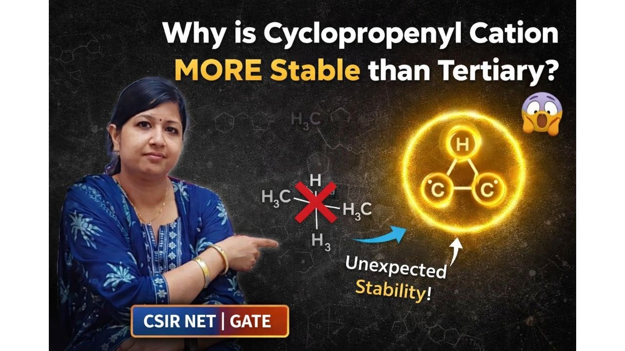 Почему циклопропенильный катион более стабилен, чем третичный? #Карбокатион I Промежуточный проду...