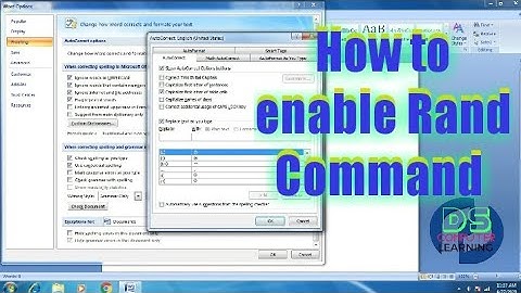 How to Enable Rand Command on Microsoft Word || Rand command not work in Ms Word in Bengali