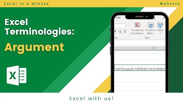 WHAT IS AN ARGUMENT IN EXCEL?  #SHORT
