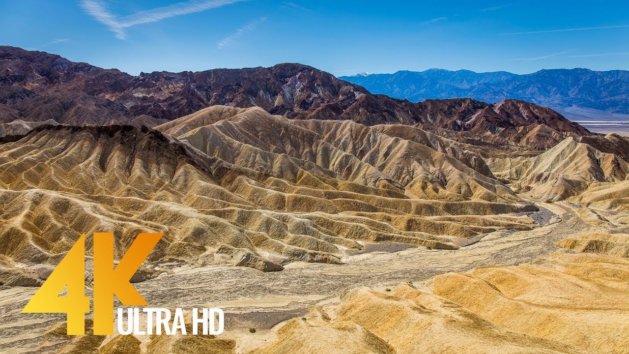 4K Long Relax Video with Music - Death Valley National Park - 6 Hours Ultra HD