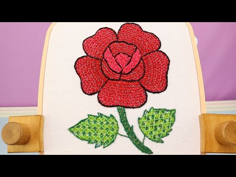 Wow‼️🌺BORDADO DE ROSAS CON PUNTADAS FÁCIL Y RÁPIDA😱👌 #stitching #embroidery #handmade