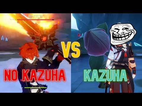 KAZUHA OP? KAZUHA vs NO KAZUHA Damage Comparison - Genshin Impact