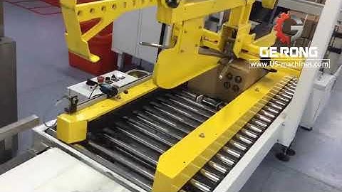 Automatic carton box folding tapping sealing strapping packing machine video