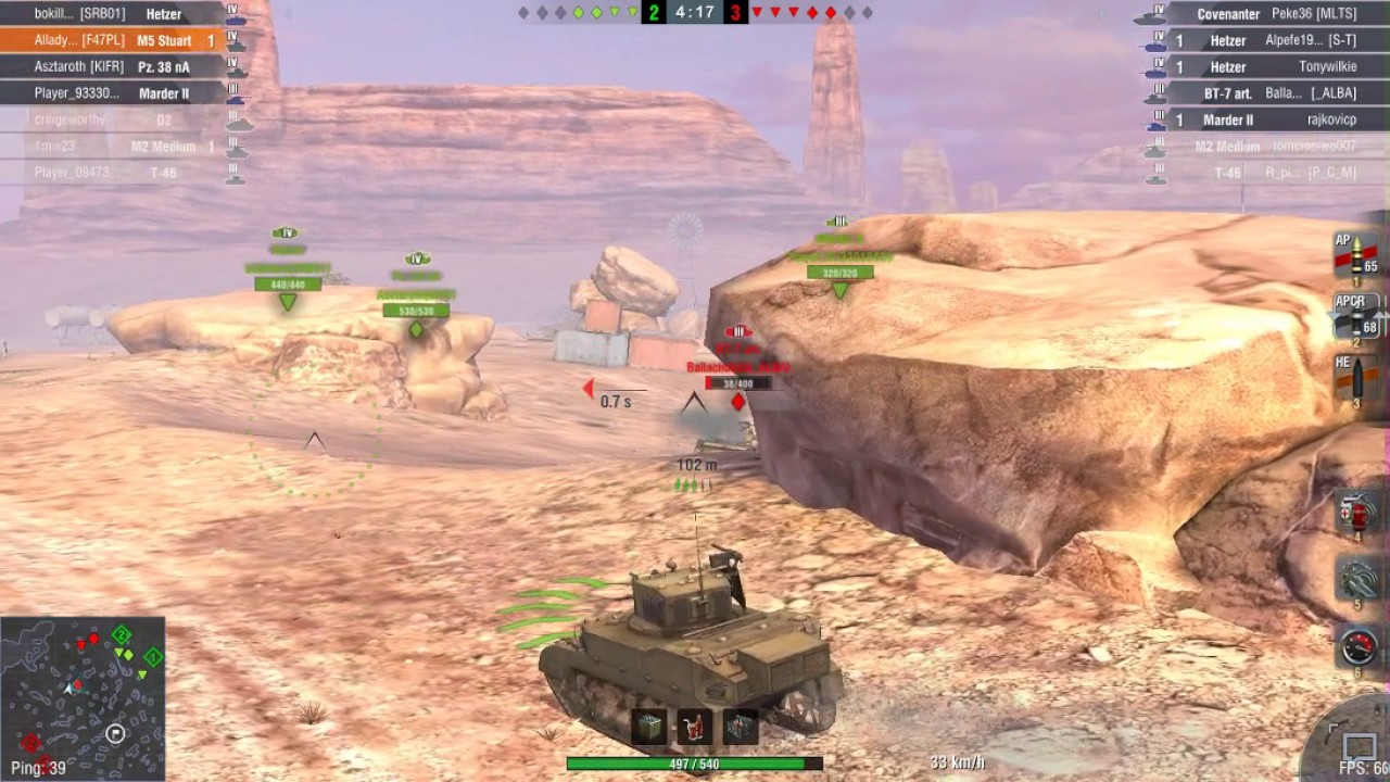 WOT Blitz - M5 Stuart - Ace Battle, 5 kills
