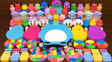 Mixing Random Things Into GLOSSY Slime!!! Satisfying RAINBOW DUCK Video